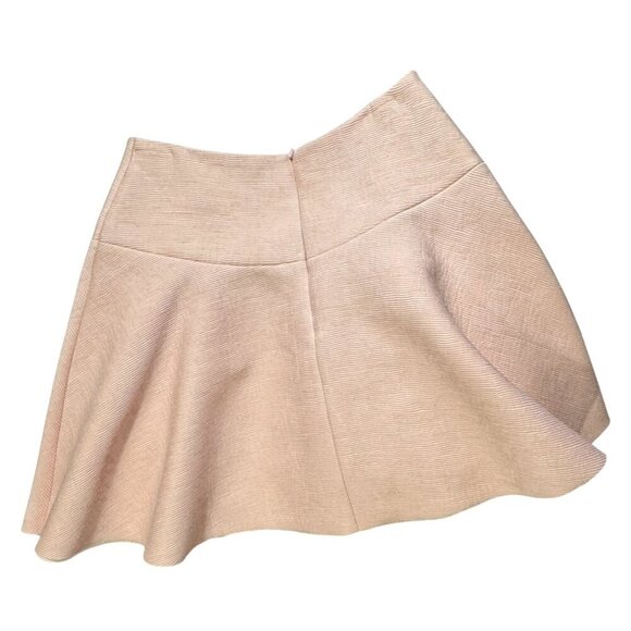 Sandro Baya Flared Textured Crepe Mini Skirt Baby Pink Size 3 Large NWT MSRP 210 - Picture 3 of 5